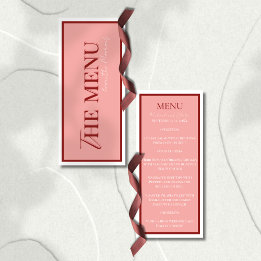 Menu Stylish Contemporary Pink and Red Wedding