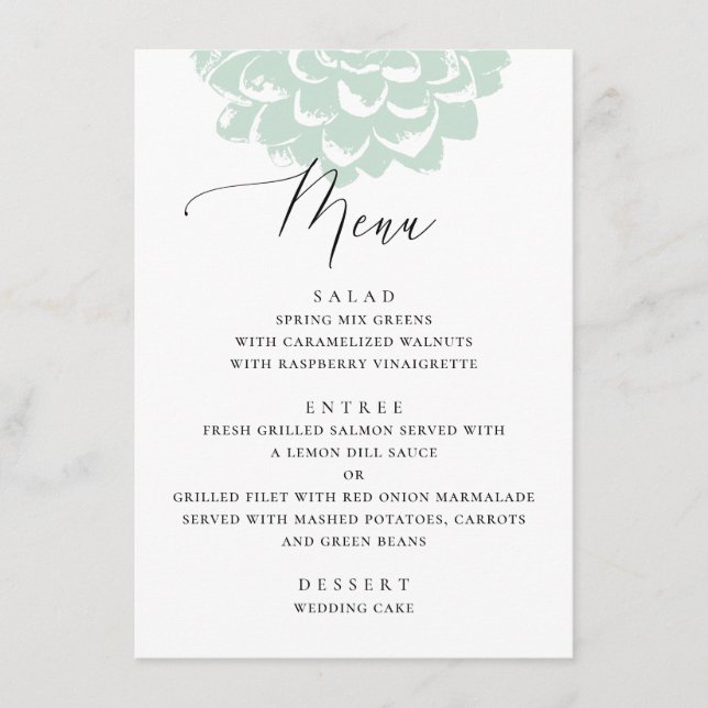 Menu Succulent de menthe. Cactus floral simple pour mar (Devant)