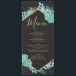 Menu Succulents Gold Frame N'importe quel Mariage de co<br><div class="desc">Succulents Gold Frame N'importe quel Arrière - plan de couleur (Choisir en cliquant sur customiser plus loin) avec des détails de feuille d'or faux, de jolis succulents d'aquarelle, et un cadre d'or élégant Mariage Cartes de menu Avec une police de script à la main tendance! ~ Regardez ma boutique pour...</div>