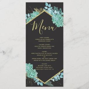 Menu Succulents Gold Frame N'importe quel Mariage de co