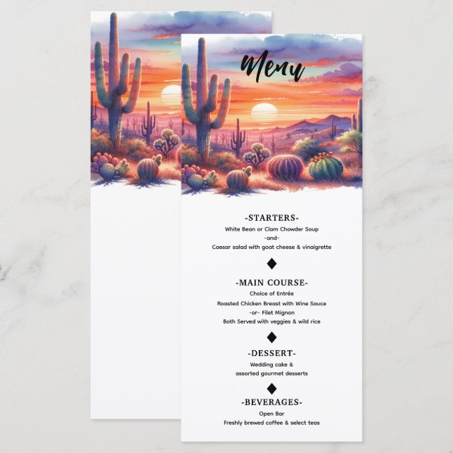 Menu Sud-Ouest Aquarelle Lueur de Coucher de Solei (Devant / Derrière)