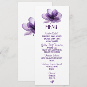 Menu Superbe Mariage de fleurs violettes