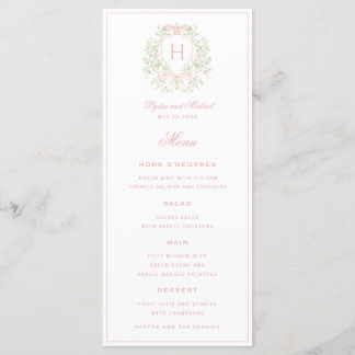 Menu Sweet Crest Monogramme 4 Mariage de cours