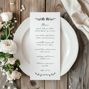 Menu Sweet Whimsical manuscrit Mariage illustré