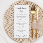 Menu Sweet Whimsical manuscrit Mariage illustré<br><div class="desc">Menu de Mariage illustré à la main doux en Whimsical</div>