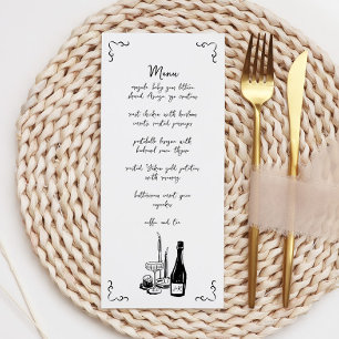 Menu Sweet Whimsical manuscrit Mariage illustré