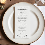 Menu Sweet Whimsical manuscrit Mariage illustré<br><div class="desc">Menu de Mariage illustré à la main doux en Whimsical</div>