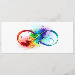 Menu Symbole d'infini avec plume arc-en-ciel