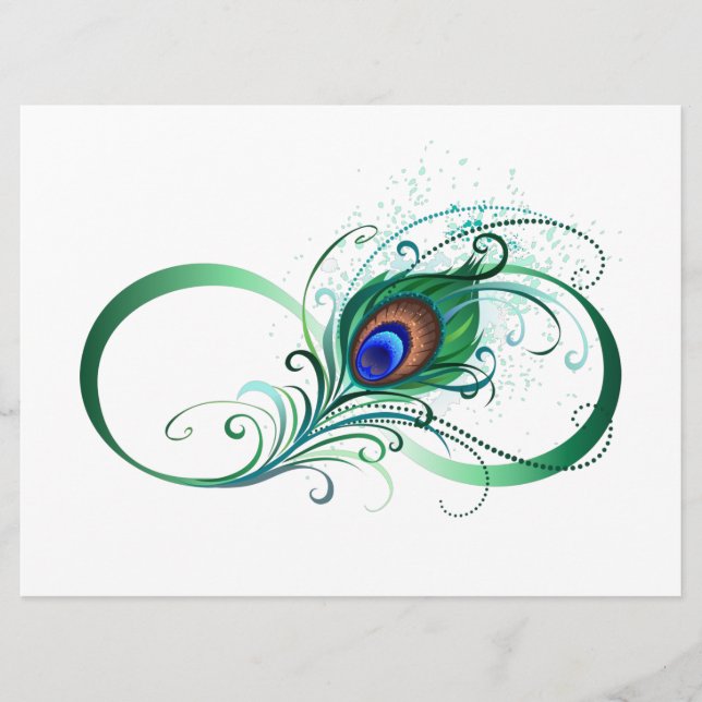 Menu Symbole d'infini avec plume de paon (Devant)