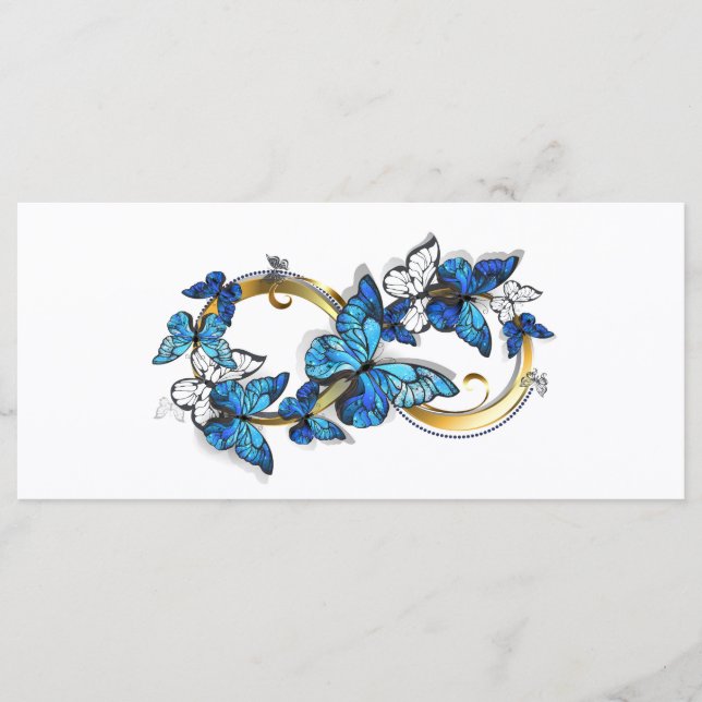 Menu Symbole infini de papillons Morpho bleus (Devant)