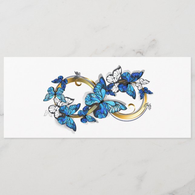 Menu Symbole infini de papillons Morpho bleus (Devant)