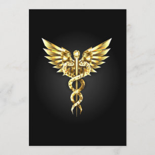 Menu Symbole Polygonal Or Caduceus