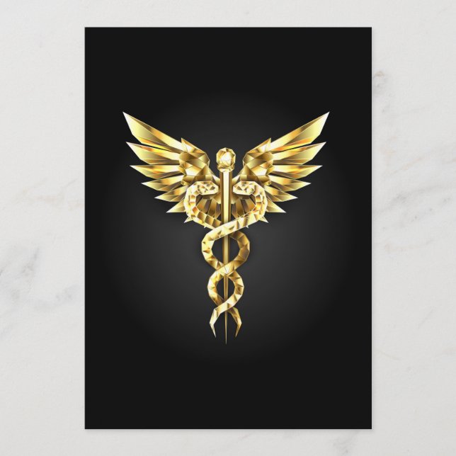 Menu Symbole Polygonal Or Caduceus (Devant)