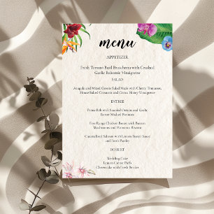 Menu Tableau Mariage Tropical Aquarelle