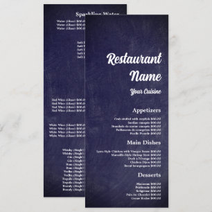 Menu Tableau Moderne, Restaurant Slimline