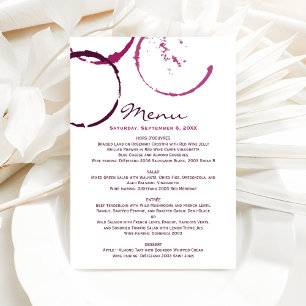 Menu Tache de vin de Bourgogne rustique pour mariage