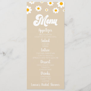 Menu Tan Retro Fête des mariées Fleur