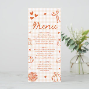 Menu Tartelette Mignonne Dessinée à la Main Orange