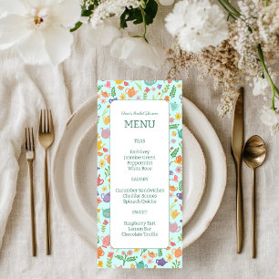 Menu Tea Party Fête des mariées jolie couleur PERSONNAL