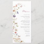 Menu Tea Party fleur sauvage<br><div class="desc">Laissez votre journée spéciale fleurir avec menu Baby shower Fleur sauvage! Ce magnifique design présente de superbes flûtes d'aquarelle peintes à la main dans des teintes de violet profond, de bleu poussiéreux et de rose roux avec de la végétation sauge. Que vous soyez l'hôte d'une fête dans le jardin ou...</div>