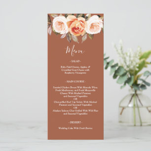 Menu Terracott Boho Fall Floral Mariage
