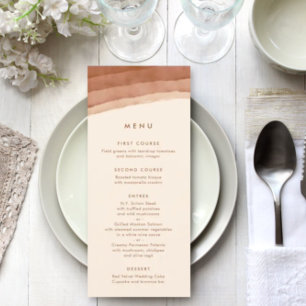 Menu Terracotta Ombre   Minimalist Boho Wedding