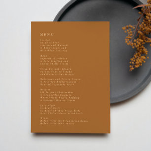 Menu Terracotta Simple Mariage moderne simple