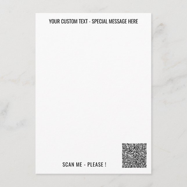 Menu Texte d'information de scan de code QR personnalis (Devant)