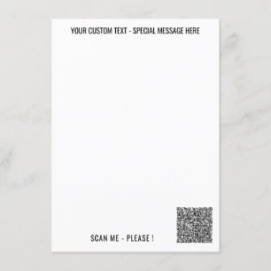 Menu Texte d'information de scan de code QR personnalis