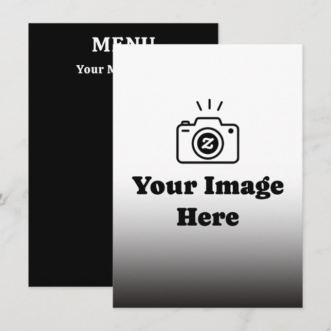 Menu Texte et image personnalisés avec dégradé (Devant / Derrière)