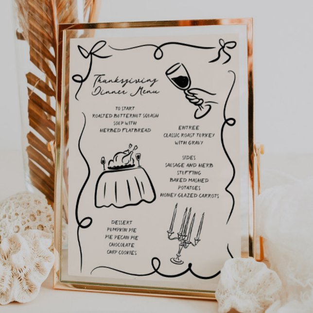 Menu Thanksgiving main Whimsical (Créateur téléchargé)