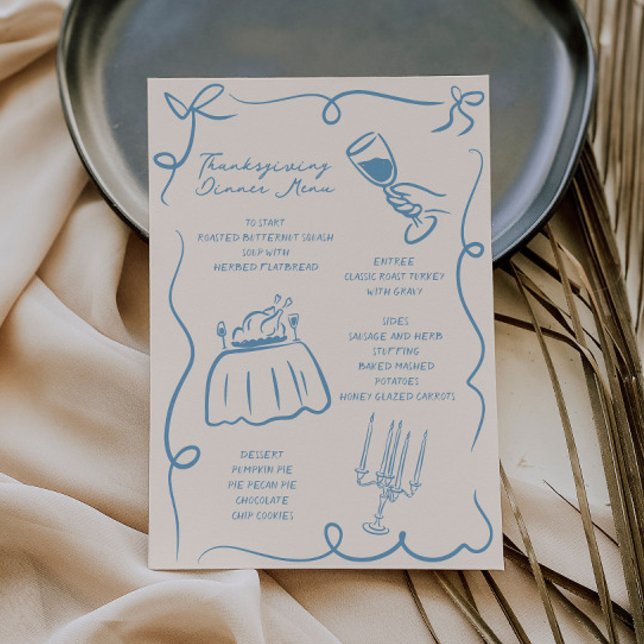 Menu Thanksgiving main Whimsical (Créateur téléchargé)