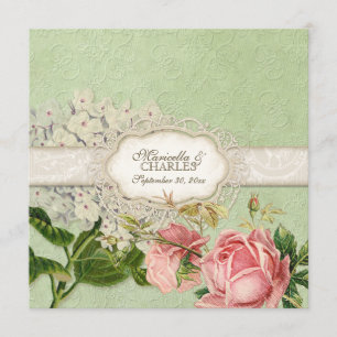 Menu Thé à la dentelle Vintage et moderne Hydrangea en