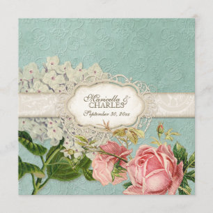 Menu Thé de dentelle Vintage moderne teint Hydrangea en