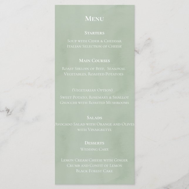 Menu Thème Feuille Eucalyptus (Devant)