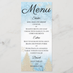 Menu Thème hiver givré Parties scintillant ivoire Snowf