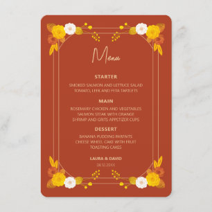 Menu Thème Mariage classique