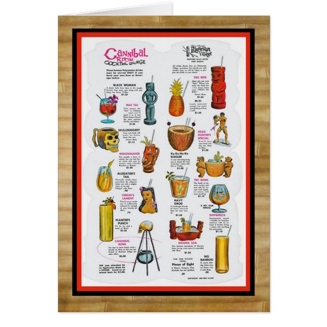 Menu Tiki vintage art ! (Devant)