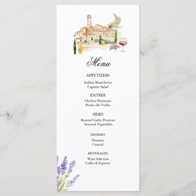 Menu Toscane Italie | Nourriture Italienne | Dîner de R (Devant)