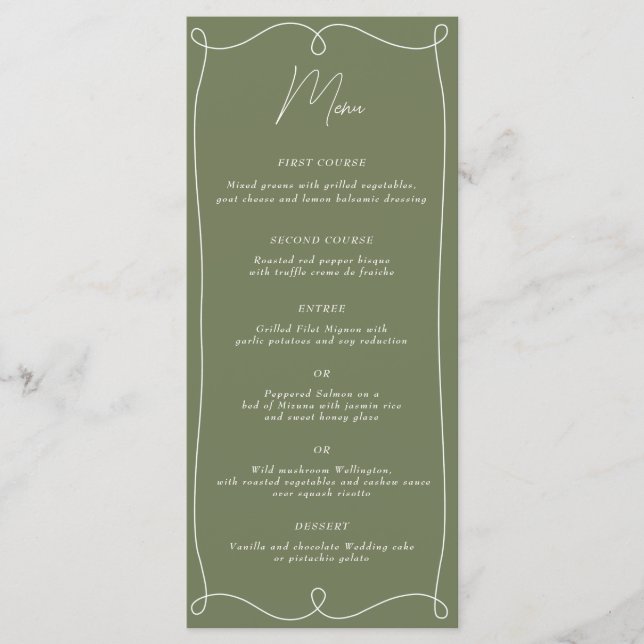 Menu Tourbillon minimaliste discrète (Devant)