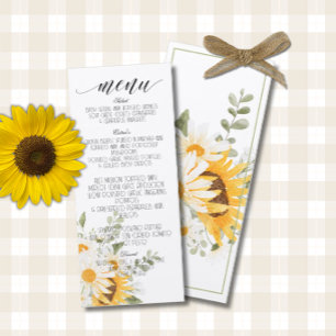 Menu Tournesol et Marguerite Floral