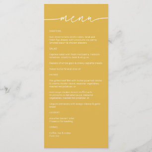 Menu Tournesol ・ Mariage de script minimaliste moderne
