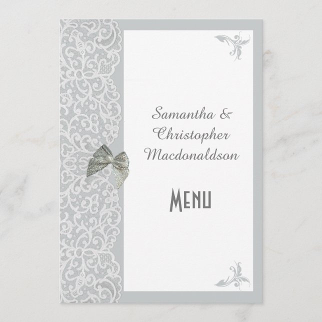 Menu traditionnel dentelle gris et blanc (Devant)