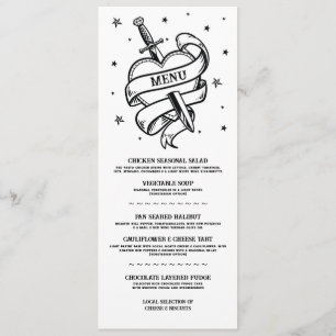 Menu Traditionnel Tattoo Mariage Rock Heart Food