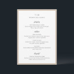 Menu Trisha Earthy Neutral Mariage moderne<br><div class="desc">Menus mariages modernes avec un design épuré avec des polices serif et script.</div>