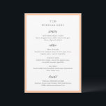 Menu Trisha Peach Mariage moderne<br><div class="desc">Menus mariages modernes avec un design épuré avec des polices serif et script.</div>