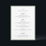 Menu Trisha Sage Green Mariage moderne<br><div class="desc">Menus mariages modernes avec un design épuré avec des polices serif et script.</div>
