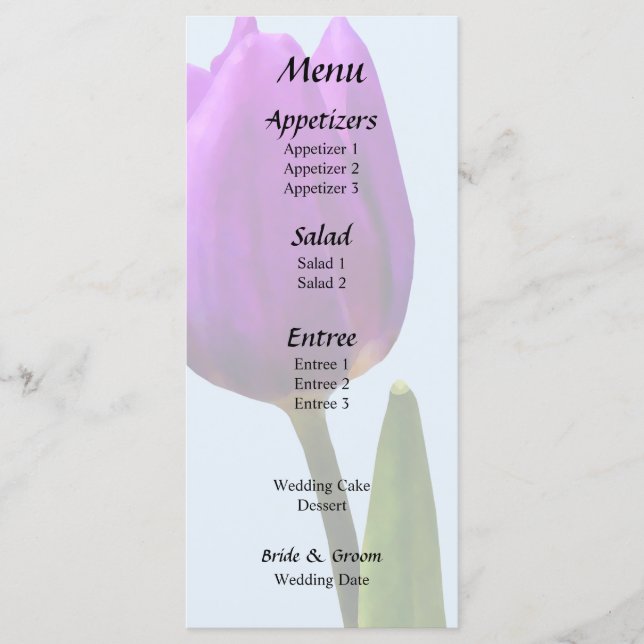 Menu Tulipe Violette Simple (Devant)