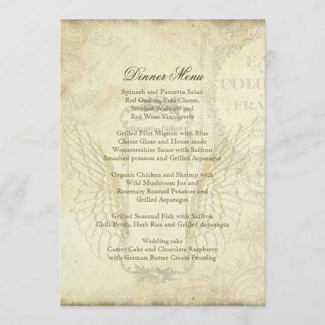 Menu Tulipes vintages Angel ailes tourbillon Thé Sardé  (Devant)