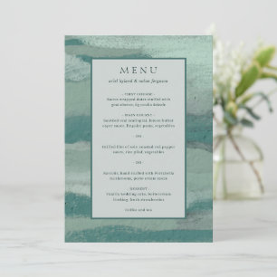 Menu Turquoise Absract Coastal Chic Mariage moderne